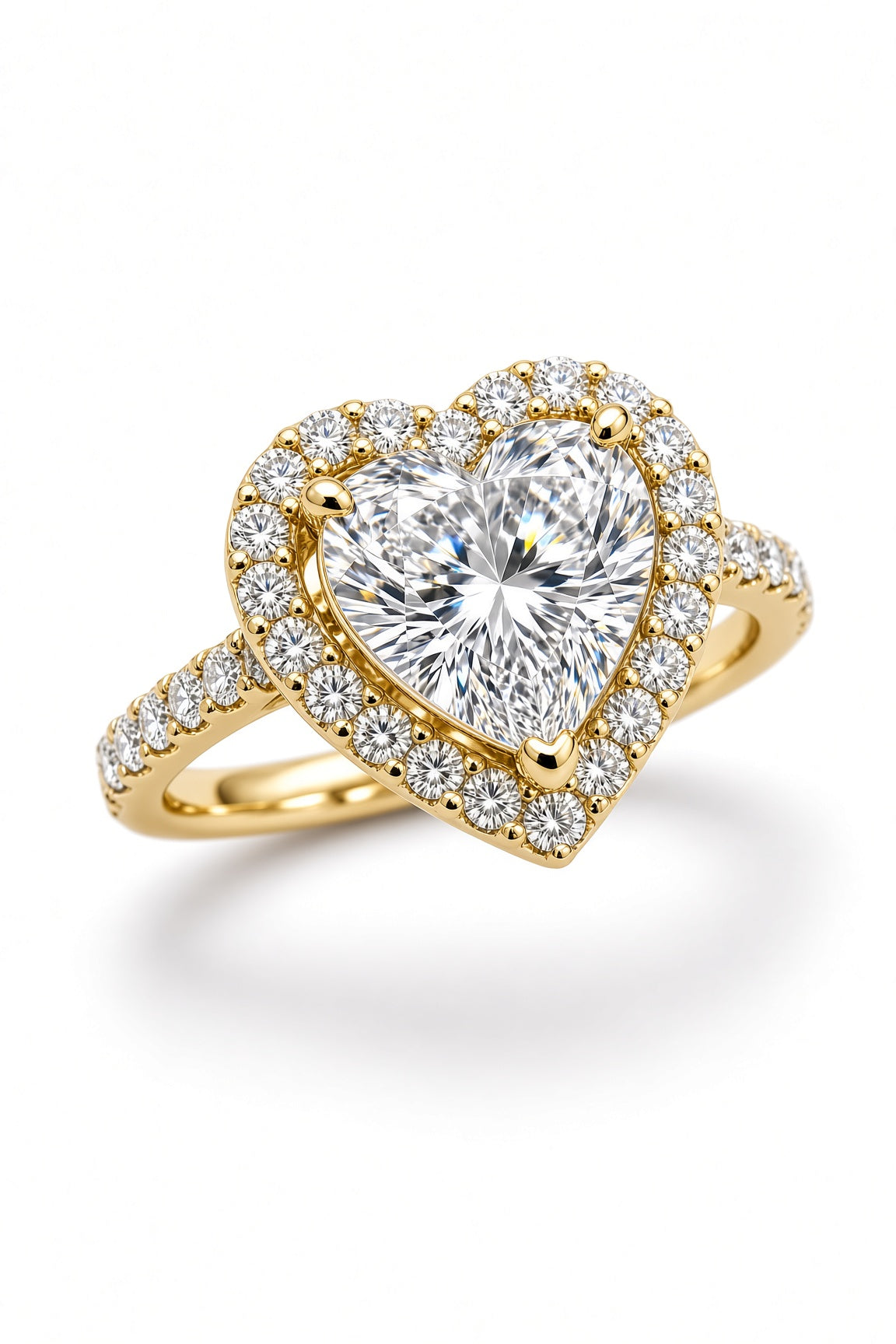 10 Carat Heart Cut Halo Diamond Engagement Ring