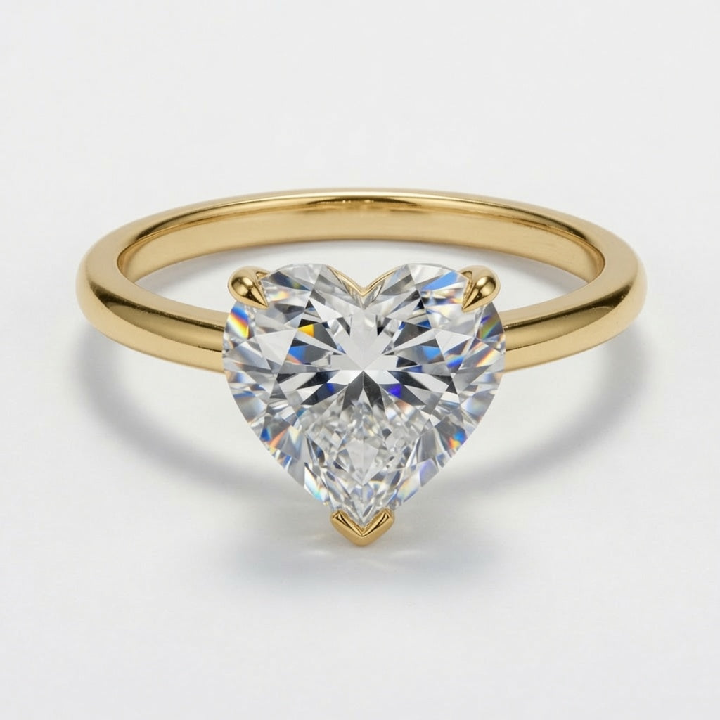 6ct Heart Cut Solitaire Diamond Wedding Ring