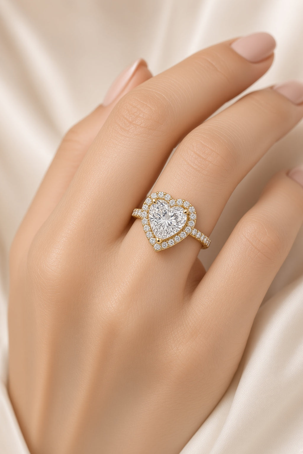 5.5 Carat Heart Cut Halo Diamond Engagement Ring