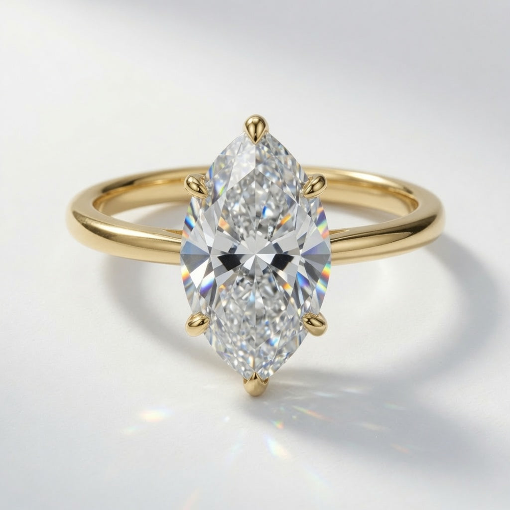 7ct Marquise Cut Solitaire Diamond Wedding Ring