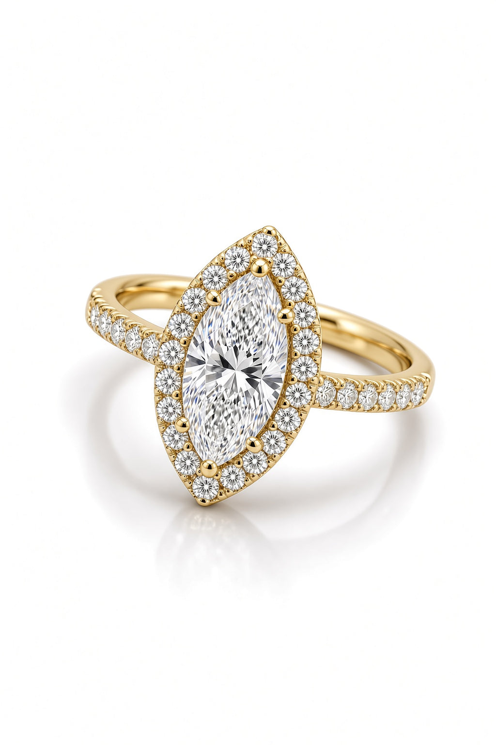 2.5 Carat Marquise Cut Halo Diamond Engagement Ring
