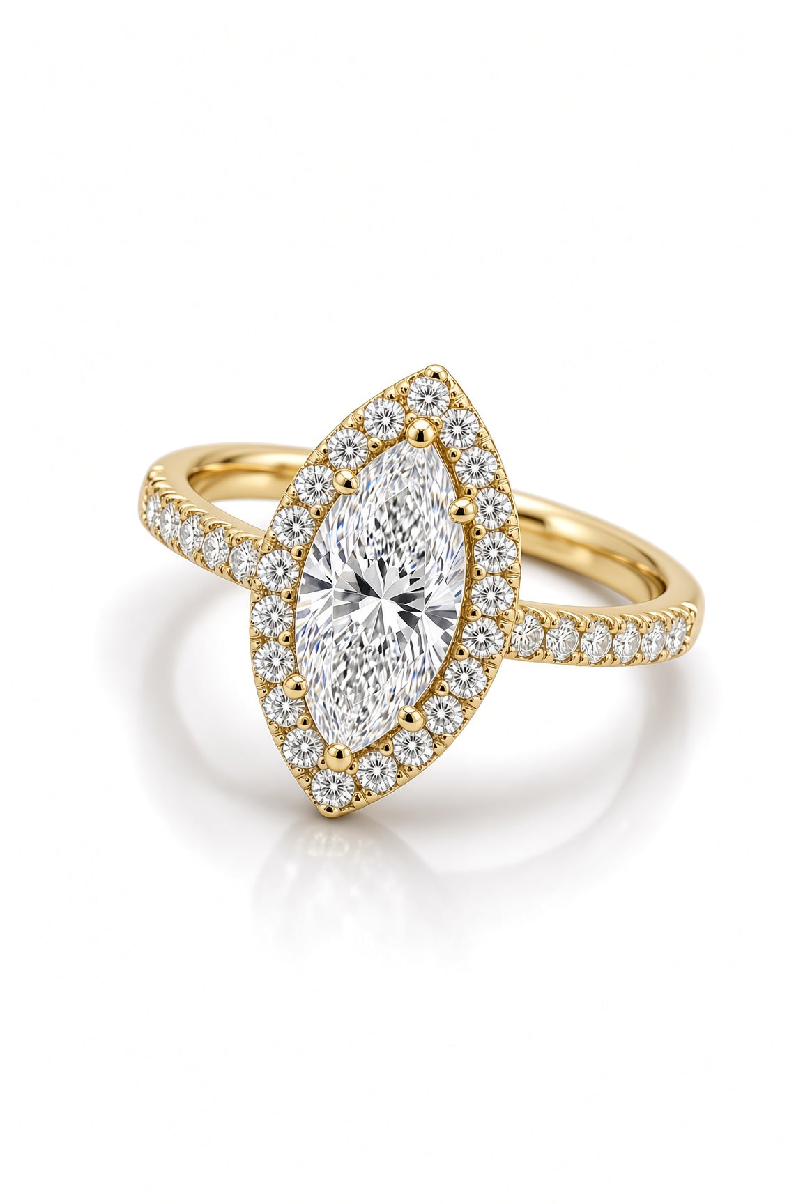 5 Carat Marquise Cut Halo Diamond Engagement Ring