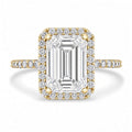 10 Carat Emerald Cut Halo Diamond Engagement Ring