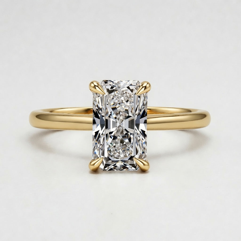 7ct Radiant Cut Solitaire Diamond Wedding Ring