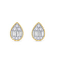 .75ct Pear Shape Cluster Diamond Stud Earring