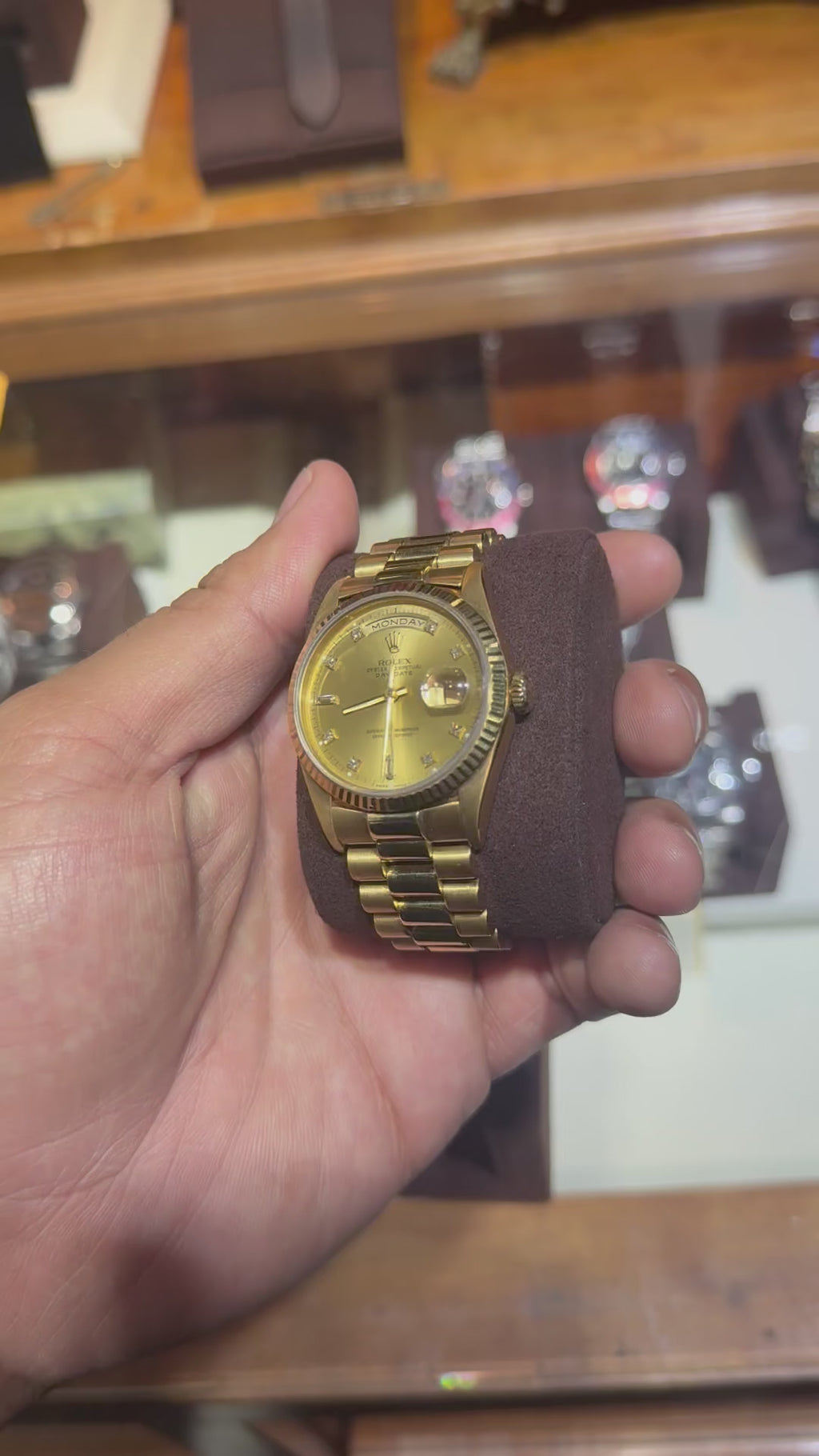 Rolex Day Date 36MM Champ Diamond Dial w/ Box