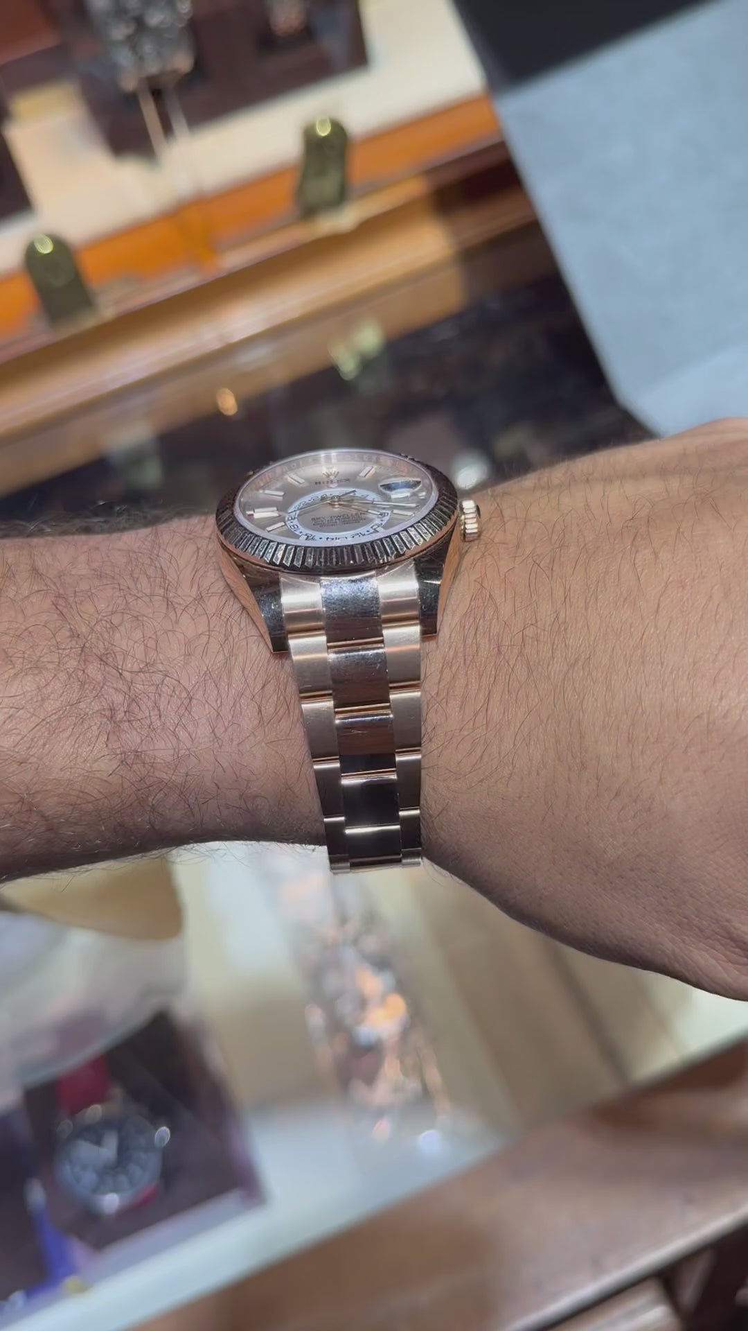 Rolex Sky Dweller Rose Cream Dial Box and Card Complete 2023