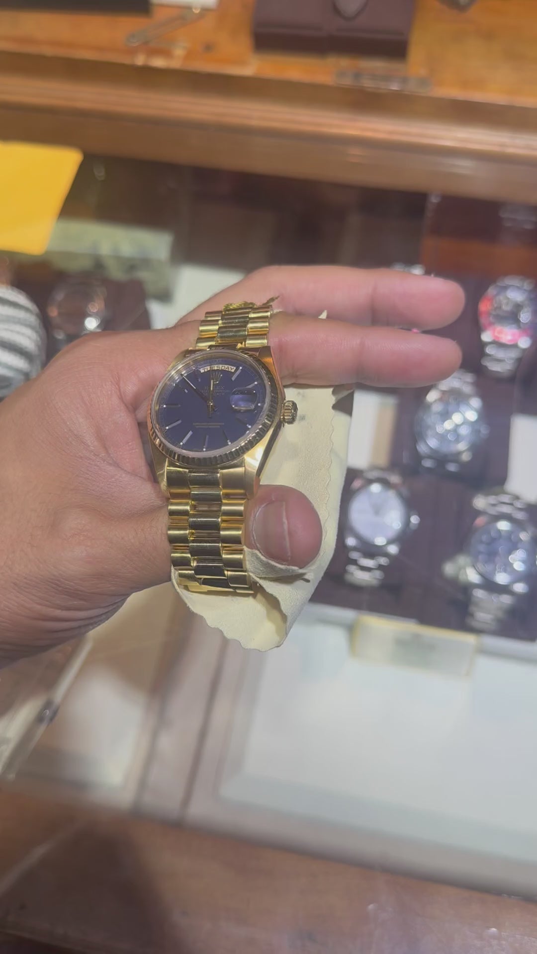 Rolex Day Date 36MM Blue Dial Box and Paper 1980