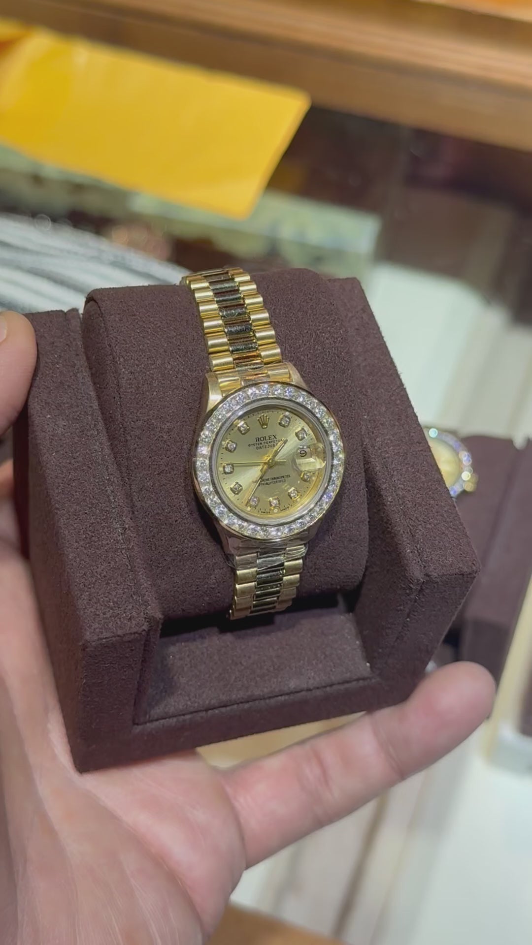 Rolex Day Date 26MM Factory Diamond Bezel and Dial w/ Box and Papers
