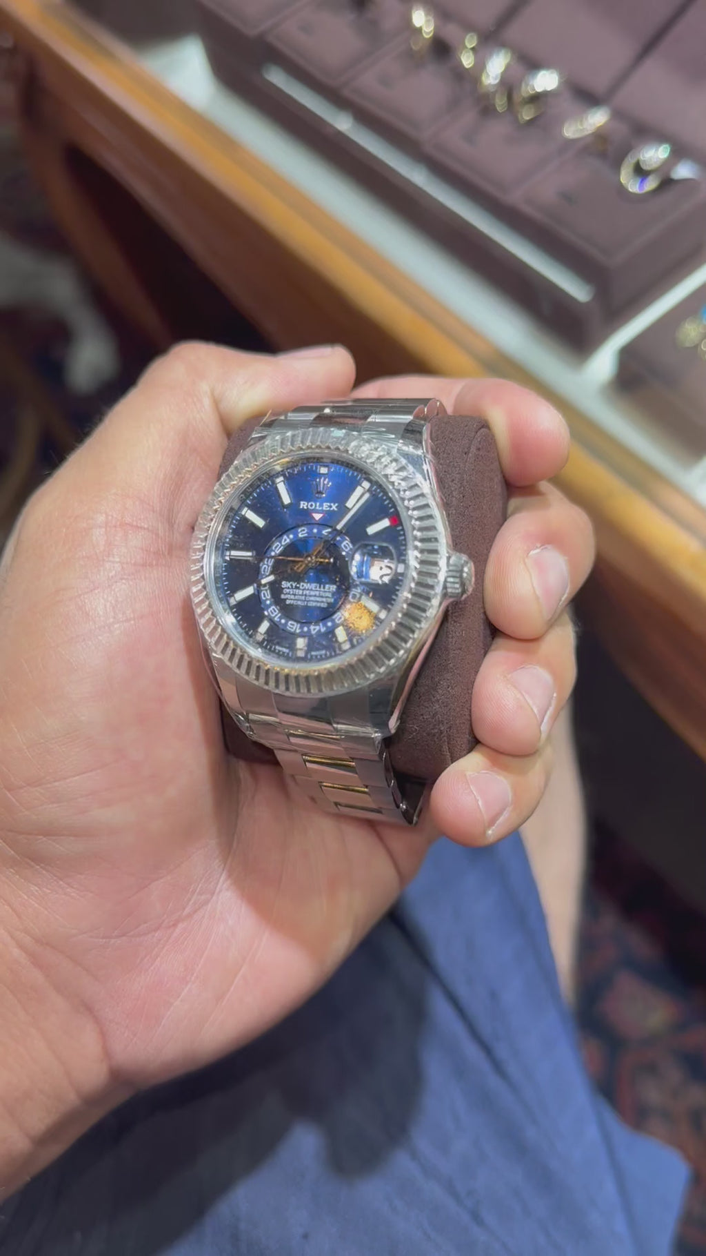 Rolex Sky Dweller Blue Dial Oyster Band Complete 2023