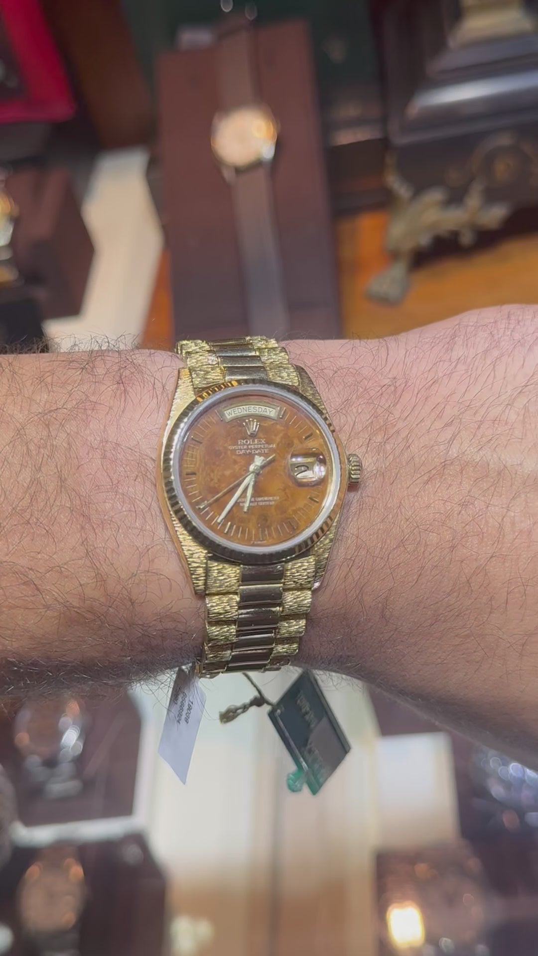 Rolex Day Date 36MM Rare Outter Bark Finish Wood Dial