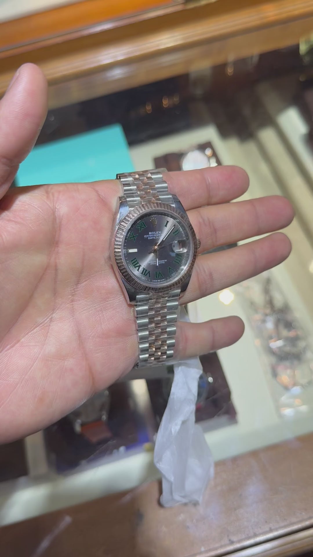 Rolex Wimbledon 41MM Rose Two Tone Diamond Bezel Jubilee Box and Card 2022